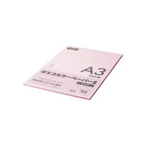 まとめ) TANOSEE αエコカラーペーパーII B5 ピンク 少枚数パック 1冊