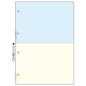 TANOSEEマルチプリンタ帳票(FSC森林認証紙) A4カラー 2面4穴 1箱(