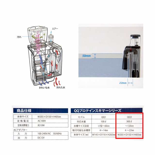 ゼンスイ 外掛式プロテインスキマー エターナルナノスキマー ＱＱ３ 〜１２０ｃｍ水槽の通販はau PAY マーケット - チャーム | au PAY  マーケット－通販サイト