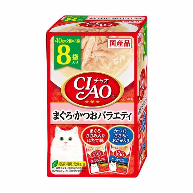 素敵な CIAO 猫 おやつ 国産 こだわりテイスト 8袋入り まぐろ・かつお