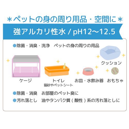 水だけだから安心安全 除菌消臭水 強アルカリ水ｓｃ５００ｍｌ 色おまかせ 詰替４００ｍｌ ウェットティッシュ ハムスター 餌の通販はau Pay マーケット チャーム