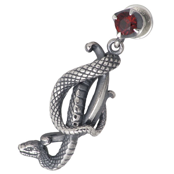 ガルディア Guardia ピアス メンズ シルバー Medusiana蛇 ガーネット1個売り左耳用ATPI-005L-GNの通販は 13,376円