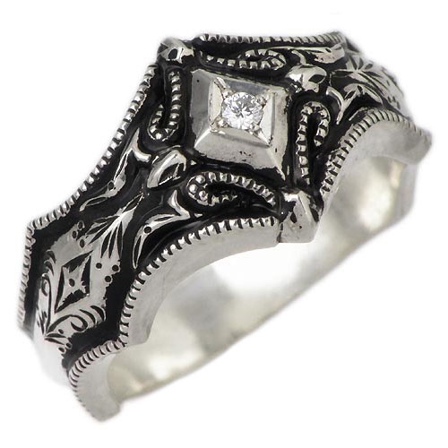 K10PG ダイヤモンド 四点留め リング 9号[f3-3］ K18PG ラディ