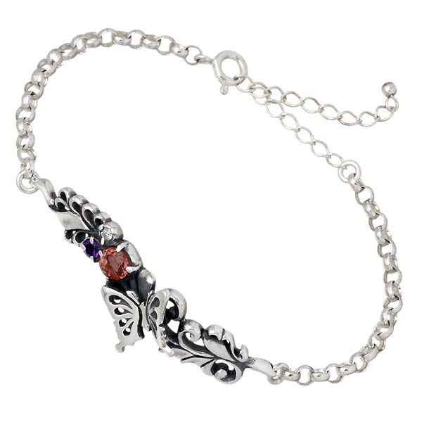 アゲハ Ageha FUNKOUTS ブレスレット レディース シルバー バタフライ ガーネットSサイズ蝶 ot FAB-060SV-S-GAの通販は 20,900円