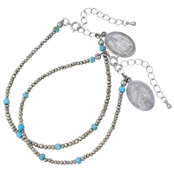 ケースミス K-SMITH ブレスレット ペアー シルバー パイライト メダイターコイズ KI-PLTQ-B-L-M-Pの通販は