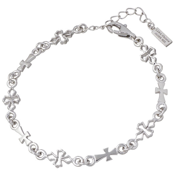 ララクリスティー LARA Christie シルバー ブレスレット レディース テンプル クロス ホワイト ot LA-B6036-Wの通販は