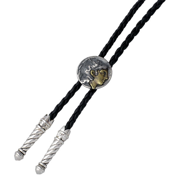 セインツ SAINTS ループタイ シルバー アテナコインブラックレザー コイン SSLT11-03の通販は 11,550円