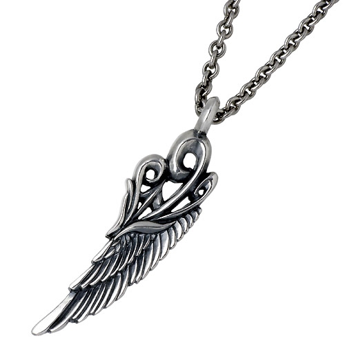 エムズコレクション M’s collection シルバー ネックレス メンズ フェザー チェーン付き X0145の通販は 24,211円