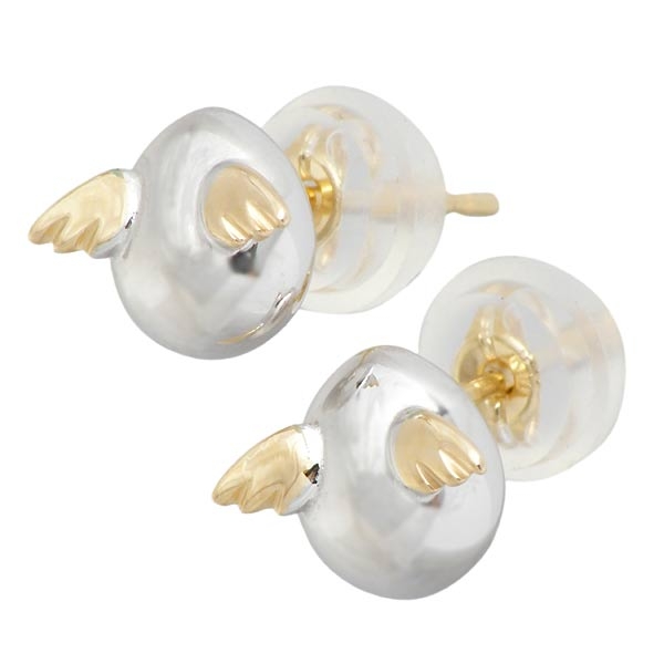 天使の卵 シルバー ピアス レディース 両耳 シンプル 金の羽 ロジウム加工 プレゼント ギフト 誕生日 クリスマス 記念日 送料無料 tenshi-3122RMの通販は