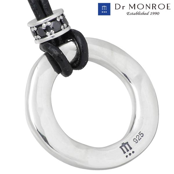 ドクターモンロー Dr MONROE シルバー ネックレス メンズ 革紐 キュービック プレゼント ギフト シンプル FC-248-SV 送料無料