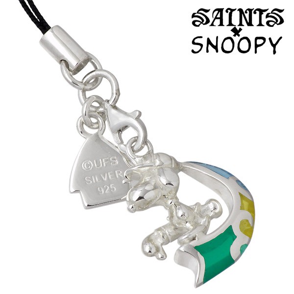 スヌーピー セインツ SAINTS x SNOOPY 携帯ストラップ シルバー