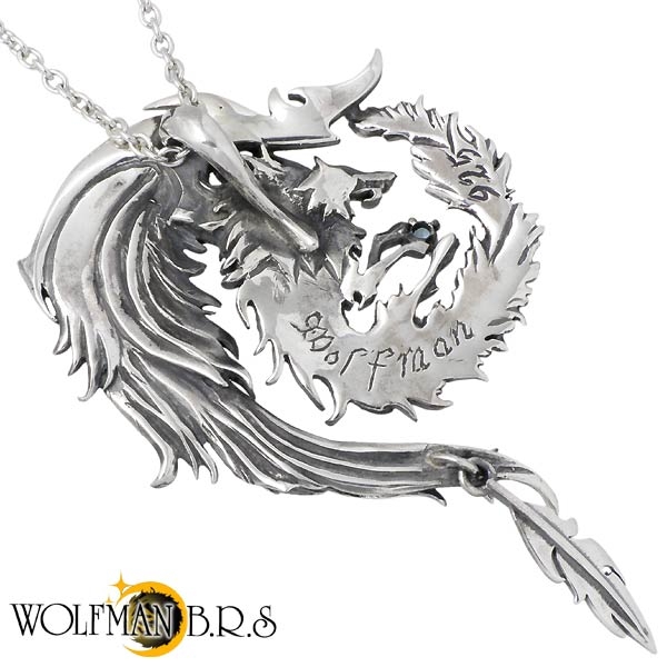 美品　ウルフマンブラザーズ　ネックレス クロス　フェザー　シルバー925 WOLFMAN B.R.S(ウルフマンブラザーズ) / ダガー/フェザー/クロス