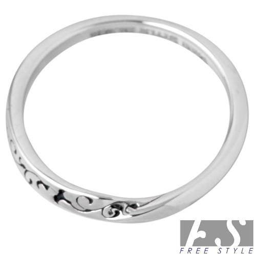 フリースタイル FREE STYLE ツイストアラベスクシルバーリング ブラック FSR895-B 日本サイズ15号 フリースタイル] FREE STYLE ツイストアラベスクシルバーリング