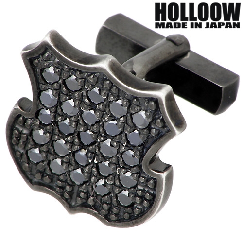 ホロウ HOLLOOW シルバー カフスボタン メンズ エンブレム