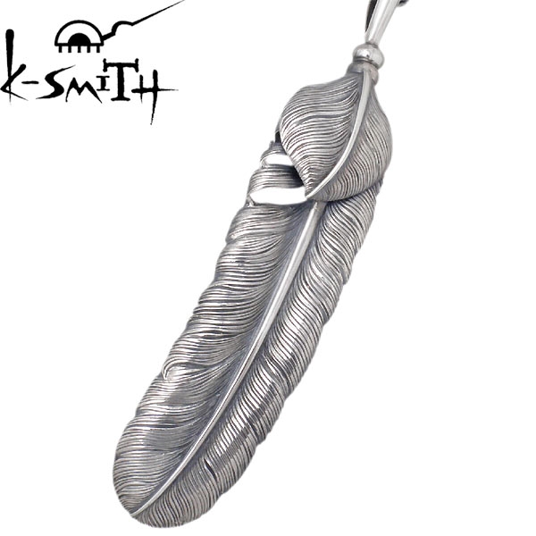 K-SMITH ハート フェザー ネックレス K18×SILVER K-SMITH 15日までポイント5倍 ケースミス ハートフェザー