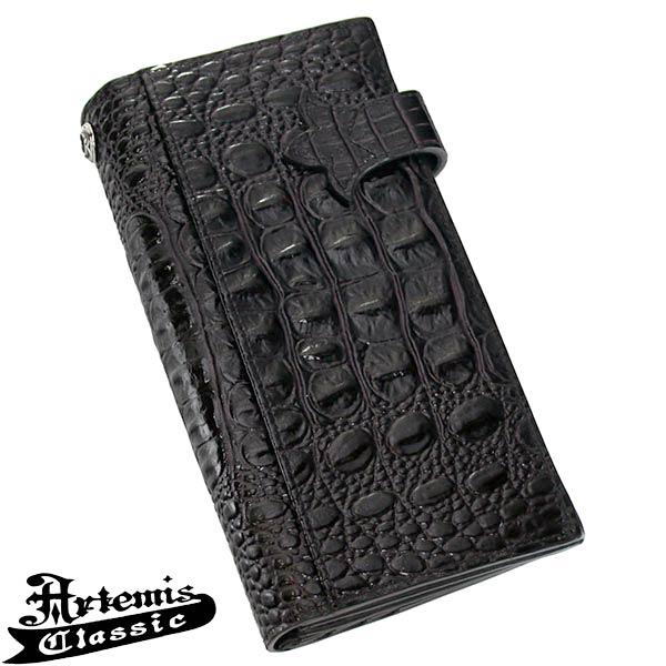 【美品✨】 アルテミスクラシック 長財布 クロコ型押し シルバー925 黒 アルテミスクラシック Artemis Classic アンティーク ロング