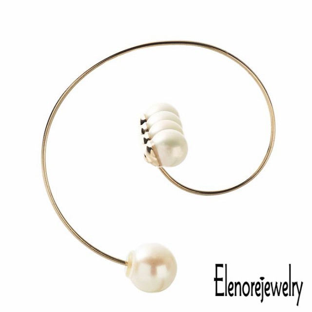 エレノアジュエリー Elenore Jewelry 10K ゴールド ピアス レディース 10金 パール バースパイラルフープ 片耳用 1個売り ギフト プレゼの通販は