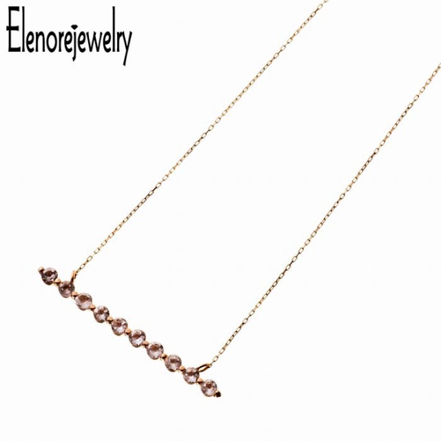 エレノアジュエリー Elenore Jewelry 10K ゴールド ネックレス レディース ホライゾン ホワイトトパーズ ギフト プレゼント おしゃれ シ