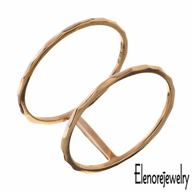 エレノアジュエリー Elenore Jewelry 10K ゴールド リング 指輪 レディース ダブル 9号〜13号 ギフト プレゼント おしゃれ シンプル ELR0