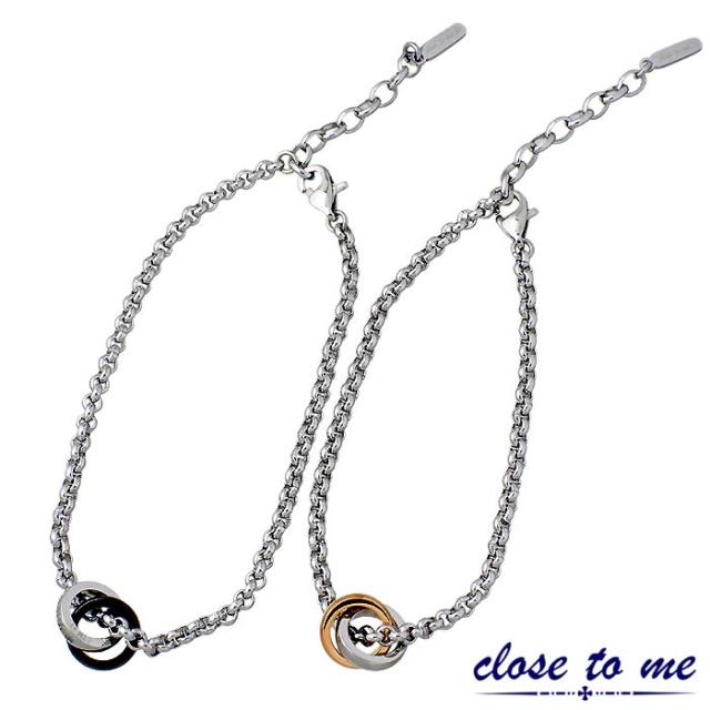 クロストゥーミー close to me ペアブレスレット 2本セット ステンレス キュービック 金属アレルギー対応 アレルギーフリー プレゼント ギフト チェーンブレス おしゃれ シンプル ペア— SBR11-009-010-P 送料無料の通販は 12,540円