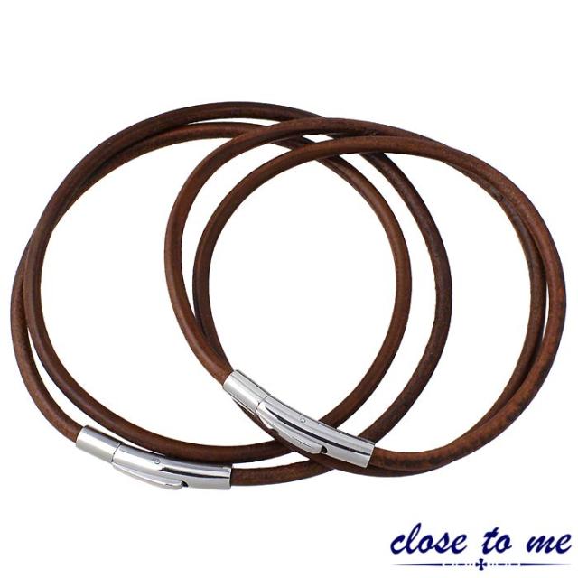クロストゥーミー close to me レザー ペアアンクレット 2本セット ステンレス ダークブラウン 金属アレルギー対応 プレゼント ギフト ペア— SBR11-05AL-05ASの通販は