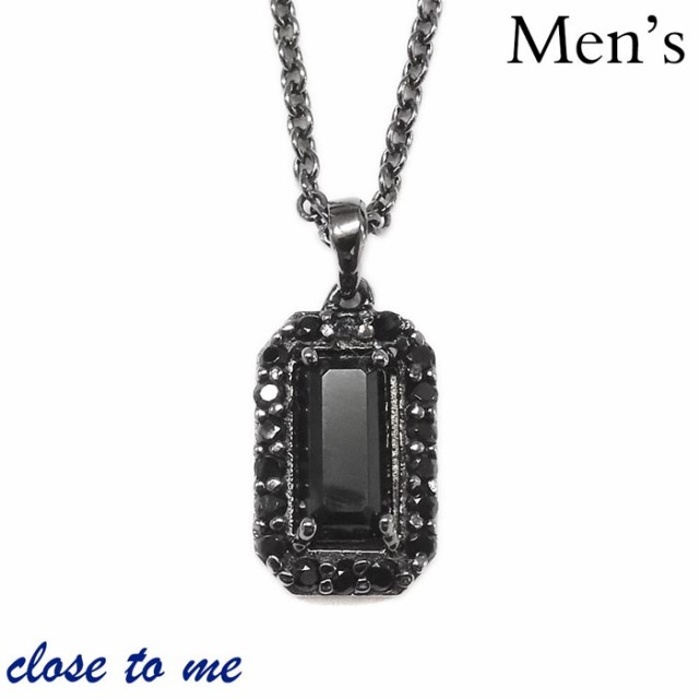 close to me シルバー ペアネックレス 刻印無料 オニキス 水晶 2