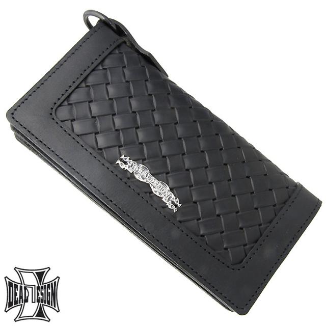 DEAL DESIGN レザー長財布 DEAL DESIGN(ディールデザイン) 長財布 黒 ラウンドファスナー/型押し
