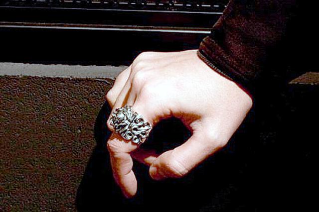 美品 F.A.L スカル バラ デザイン シルバー925リング 2個セット fa-r-0095.jpg