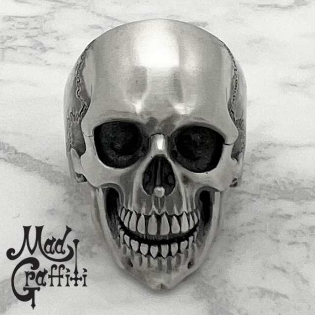 マッドグラフィティ Mad Graffiti シルバー リング メメントモリ M フルフェイス 指輪 メンズ 13号〜30号 シルバー925 アクセサリー スカル MG-R-0029の通販は