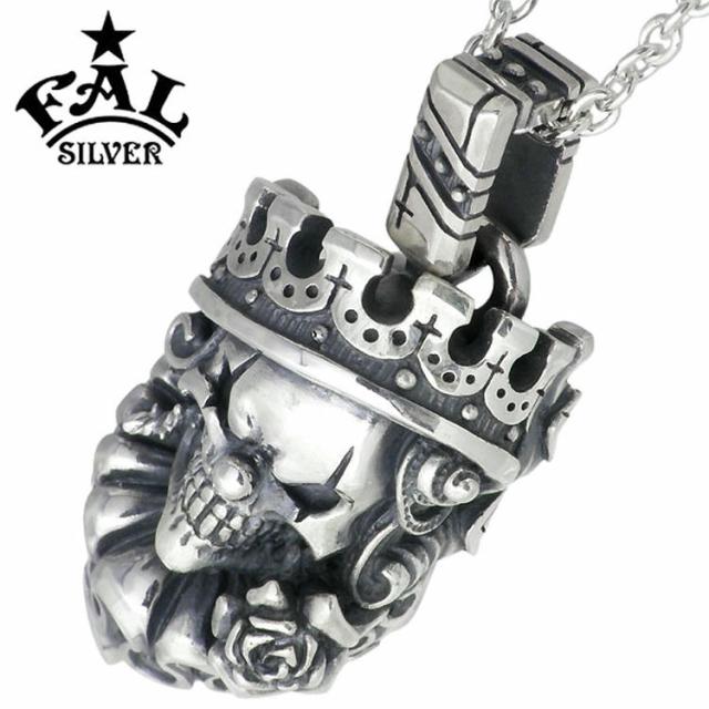 さ*る様 FAL ネックレス　シルバー925 チェーン　スカル FAL ペンダントヘッド メンズ ブランド シルバー ルーズスウィル