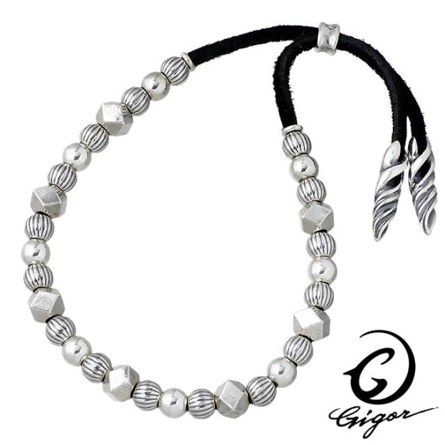 ジゴロウ GIGOR シルバー レザー ブレスレット ロジオ メンズ NO-376の通販は