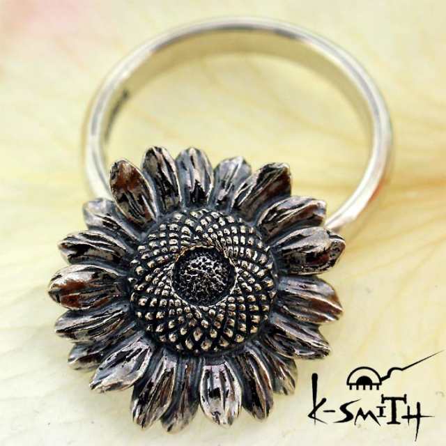 ケースミス K-SMITH バースデー フラワー シルバー リング 指輪 8月ひまわり Birthday Flower Ring KF-RING-08