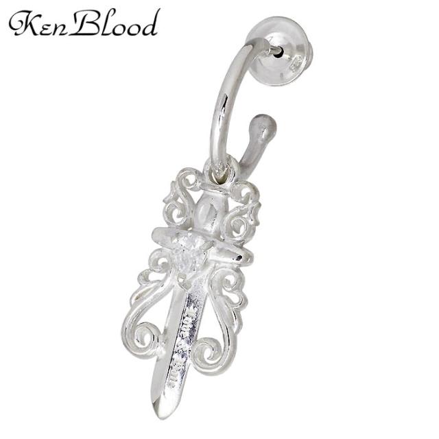 ケンブラッド KEN BLOOD シルバー ピアス クロス キュービック メンズ レディース 1個売り 片耳用 十字架 KP-465P 送料無料の通販は