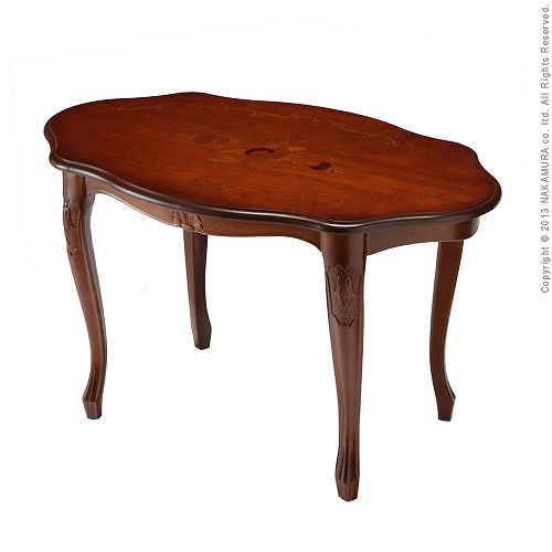 希少品　アンティーク　イタリア製　テーブル　コーヒーテーブル　送料込 イタリア製 象嵌コーヒーテーブル（サイドテーブル） ブラウン｜Y-KAGU