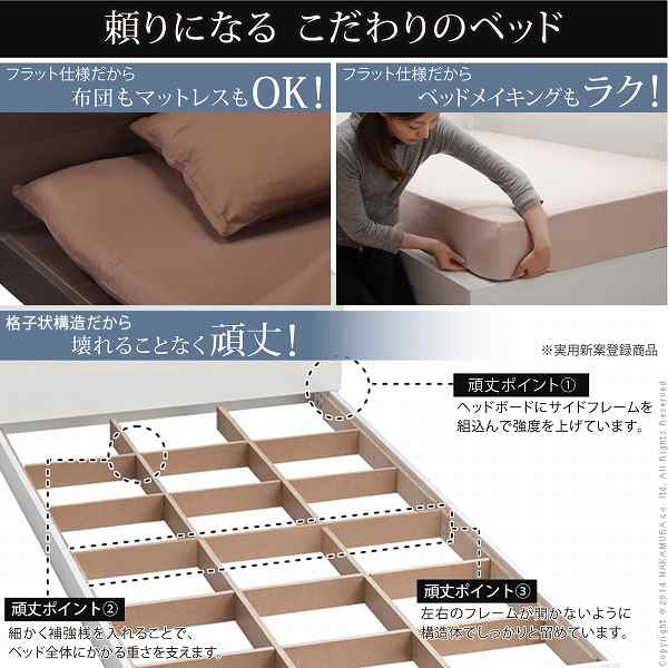 ベッド ダブル ベッドフレーム フラットローベッド ダブル