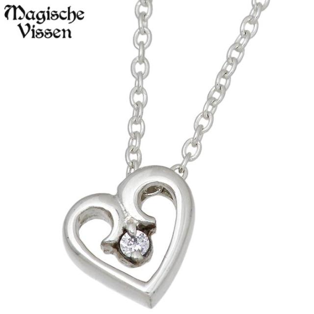 マジェスフィッセン シルバー ネックレス 唐草 ハート 石入り チェーン付き レディース シルバー925 アクセサリー ブランド 人気 プレゼント クリスマス Magische Vissen OZP-077の通販は 6,820円
