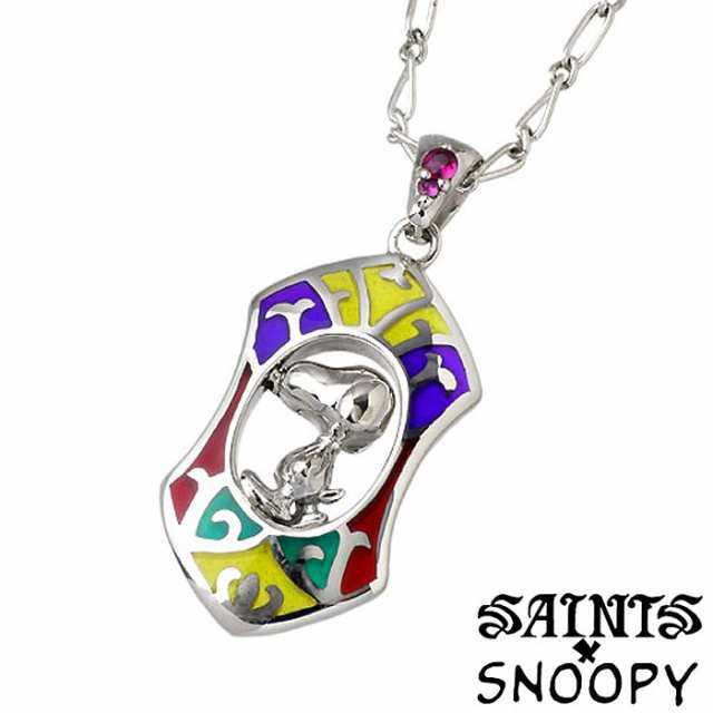 セインツ スヌーピー SAINTS x SNOOPY スヌーピー ステンドグラス シルバー ネックレス ピーナッツ Peanuts シルバー925 アクセサリー 国