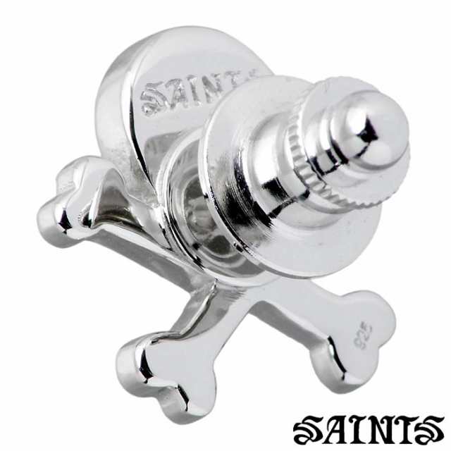 セインツ SAINTS ピンバッチ メンズ ジルコニア クロスボーン シルバー