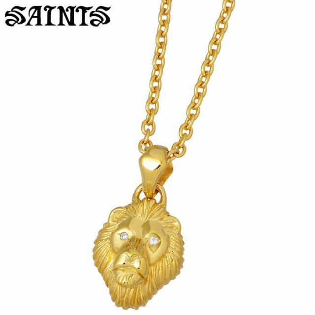セインツ SAINTS シルバー ネックレス 獅子王 メンズ ライオン キュービック ゴールド SSP-841GDの通販は 13,728円