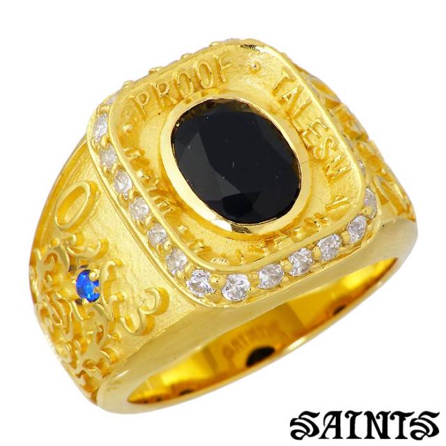 セインツ SAINTS シルバー リング 指輪 08 カレッジ ゴールド メンズ 17〜21号 キュービック シルバーアクセサリー アクセ ギフト プレゼント SSR8-68GD 送料無料の通販は
