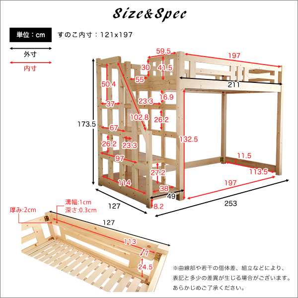 階段付き 木製 ロフトベッド セミダブル 新生活 引越し 家具 北海道送料別途 沖縄 離島別途送料見積もり メーカーより直送します Ht の通販はau Pay マーケット シルバーアクセｂａｂｙｓｉｅｓ