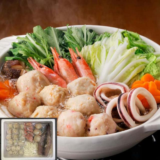 北海道 海鮮つみれ鍋 Bセット(かに入x4 えび入x4 とりごぼうx4 たこ入x6 海老x6 帆立x3 いかx1 冷凍うどんx1) 「4種のつみれ」を主役に「えび」や「いか」等の魚介を詰め合わせました お歳暮 お中元 お土産 ご進物 ギフト 贈り物に最適 ※離島は配送不可 80261の通販は