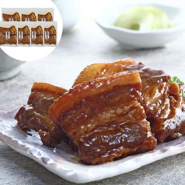 鹿児島県産黒豚使用 豚角煮 190g (固形量150g 個包装)x7 醤油ベースの甘辛いタレがしっかり染み込んだバラ肉は 柔らかて歯切れが良く 見た目よりもさっぱりとお召し上がりいただけます お歳暮 お中元 お土産 ご進物 ギフト 贈り物に最適 ※離島は配送不可 930087の通販は 8,156円