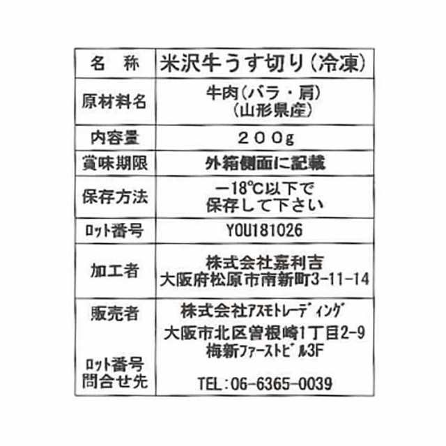 米沢牛うすぎり すき焼き しゃぶしゃぶ (バラ肉 カタ肉) 200gx6 黒毛和牛 牛肉 スライス 米沢盆地の気候風土と最上川源流域の豊かな水資