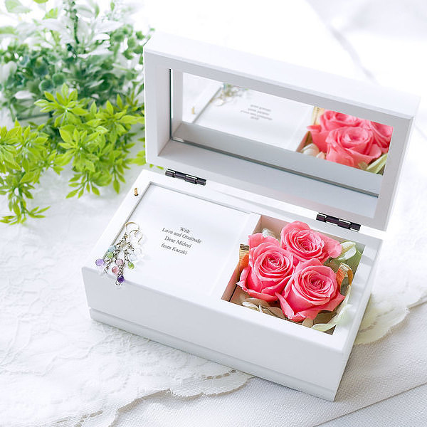 【名入れ無料】プロポーズオルゴール プリザーブドフラワー オルゴール ピンク 名入れ 誕生日のお祝いに 記念日の思い出に 特別なプレゼの通販は