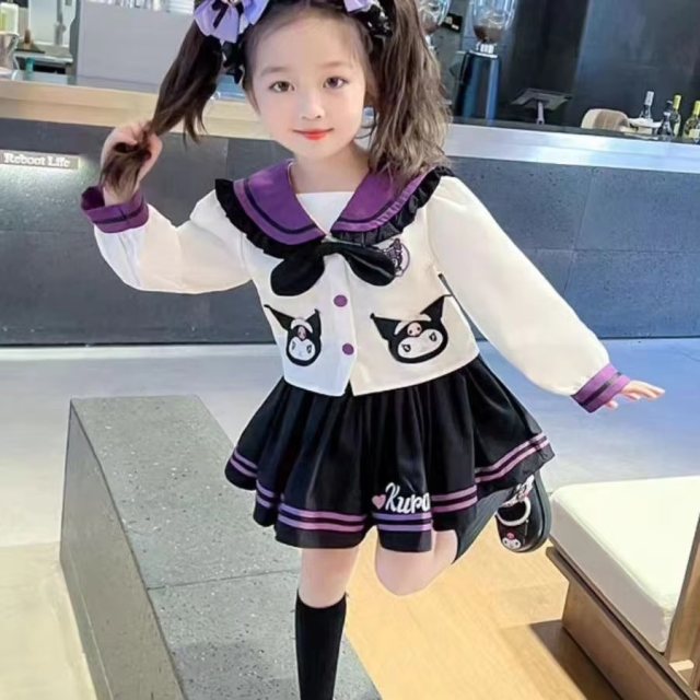 クロミちゃん 子供服 長袖 ツーピース ドレス 90cm-140cm