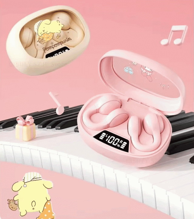 【新品未使用】Bluetooth イヤホン ヘッドセット Bluetooth 5.4 TWS ワイヤレスヘッドセット Sanrio-x53 カフ型イヤホン