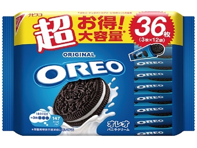 オレオ メガパック バニラクリーム ３枚×１２Ｐ ×15 【全国送料無料】(沖縄・離島は別途)