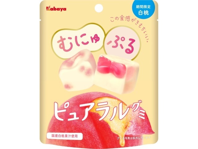 カバヤ ピュアラルグミ 白桃５８ｇ ×96の通販は 13,462円