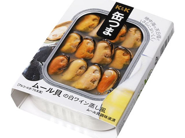Ｋ＆Ｋ 缶つまＲムール貝の白ワイン蒸風 ９５ｇ×24【全国送料無料】(一部地域別途)